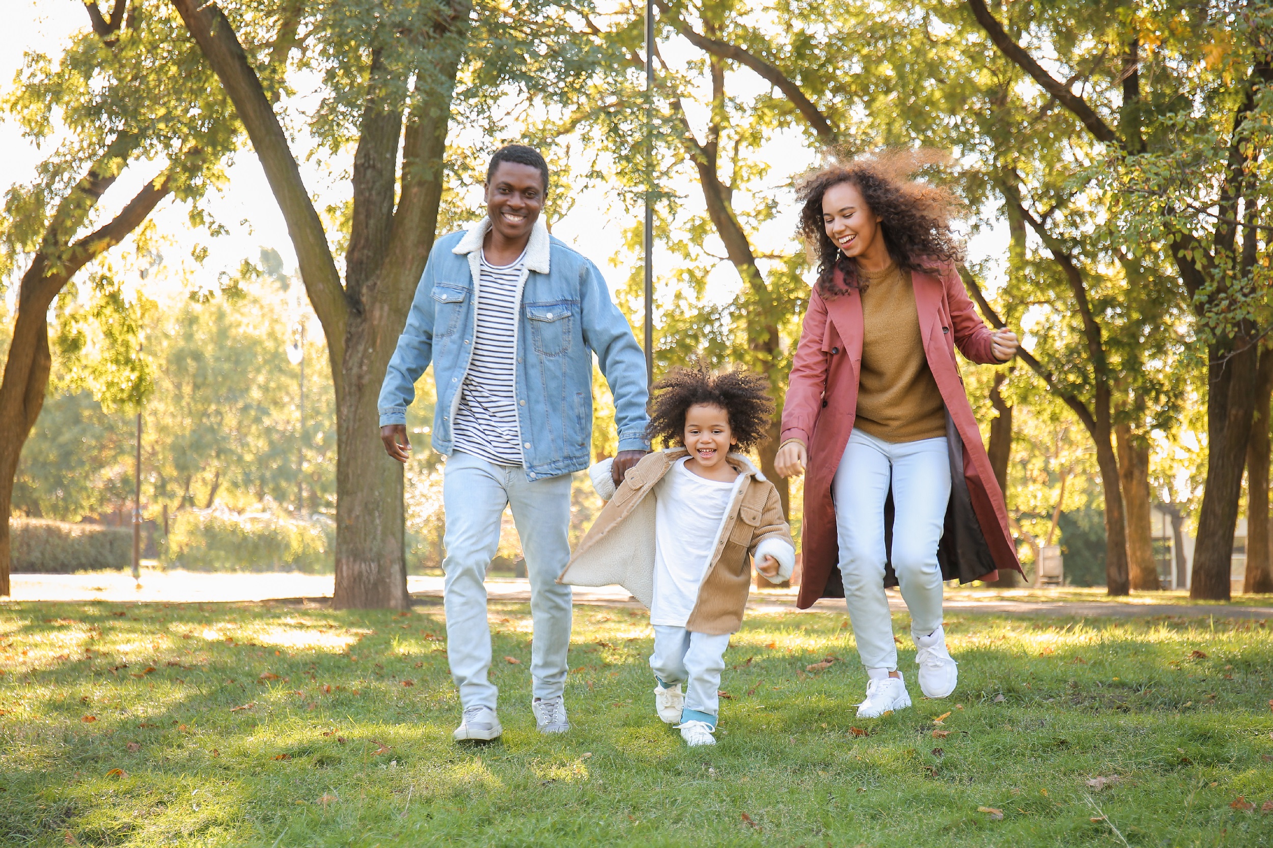 Family in a park