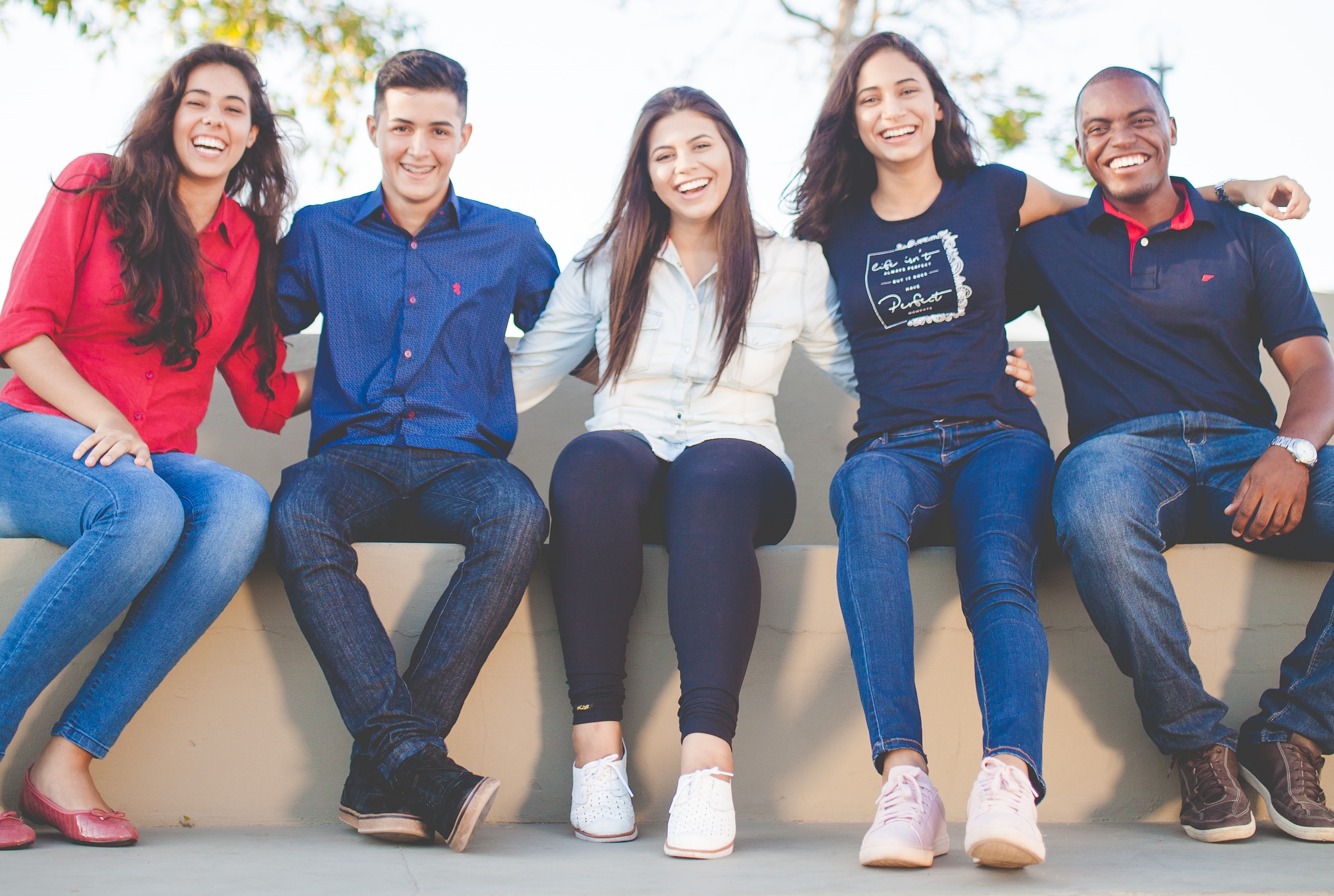 Friends on a bench